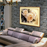 特价包邮精准印花丝线十字绣最新款油画白玫瑰客厅卧室3D立体大画