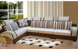 可拆洗实木布艺沙发欧式客厅家具简约现代皮艺左右转角程双虎质量