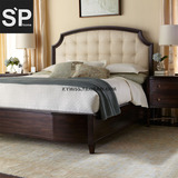 正品老木匠欧式床双人床1.8米简约实木床皮床新古典家具法式床