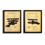 LOFT美式乡村复古做旧铁艺世界大战飞机图纸模型挂画/装饰画/壁画
