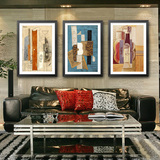 客厅装饰画 三联现代简约艺术大气 毕加索抽象有框画 沙发墙挂画