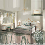 后现代 白色烤漆 双人床 欧式 实木雕花 主人床 卧室 大床
