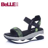 Belle/百丽2016夏专柜同款织物运动风女凉鞋BKF31BL6