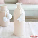 圣诞礼物 美式乡村玻璃小花瓶桌面装饰品创意摆件 花瓶套装组合