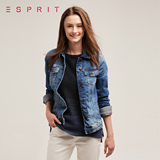ESPRIT 2016夏新品女士 潮流时尚款仿旧牛仔外套-076EE1G017