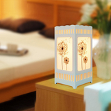北欧宜家方形镂空雕花小台灯创意印花卧室床头客厅睡眠儿童小夜灯