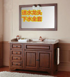 欧式浴室柜大理石橡木实木双台盆柜卫生间洗脸洗手面盆柜美式现代