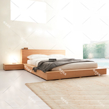 实木橡木床简约北欧日式榻榻米床现代卧室储物床1.8双人床MUJI风