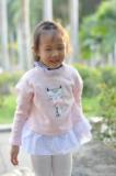 韩国原单外贸童装女童猫咪毛圈卫衣可亲子宽松版型休闲范儿偏大