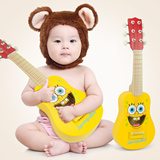 特宝儿 海绵宝宝六弦儿童吉他玩具 宝宝仿真小吉他可弹奏木制21寸