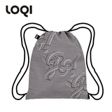 预售LOQI抽绳背袋束口收纳袋潮流运动男女书包旅游多用途双肩包