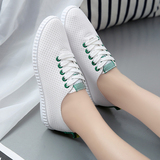 夏季情侣款小白鞋女韩版平底单鞋女鞋透气白色板鞋系带学生休闲鞋