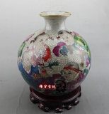 景德镇陶瓷器 中式仿古粉彩婴戏石榴花瓶 客厅家居装饰工艺品摆件