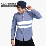 NSNF 2016春秋男士格子衬衫时尚潮牌男款纯棉青少年长袖衬衣