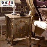 欧式床头柜 卧室储物柜 白色香槟金雕花床头柜 实木新古典床头柜