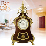 欧式仿古静音客厅黄铜座钟 现代大号中式创意时尚卧室石英钟表