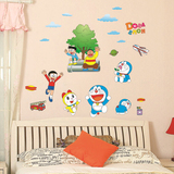 包邮卡通叮当猫哆啦A梦墙贴 儿童房幼儿园装饰画防水可移除贴纸