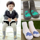 韩国秋冬季新款卡通恐龙全棉卡通男女儿童袜婴儿宝宝防滑袜子