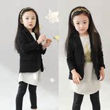 韩版童装男女童秋冬季品质小大人外套儿童显瘦潮流黑色小洋装西装