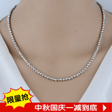 专柜正品 s925纯银镀白金项链 新款镭射珠项链 时尚女款 特价批发