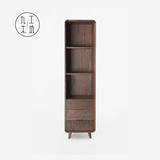 日式书柜全纯实木北欧现代简约北美黑胡桃木立柜子红橡木MUJI原木