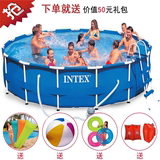 包邮正品INTEX加厚超大型管架家庭游泳池 成人儿童加高支架大水池