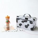 韩国可爱创意马口铁盒桌面收纳盒 小巧手提小方盒 饰品文具储物盒