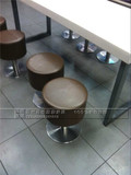 肯德基吧台凳固定圆吧凳不锈钢皮面凳子休闲软包可移动餐厅矮吧椅