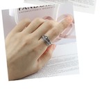 S925纯银 复古泰银戒指女 欧美流行潘多拉风格皇冠戒指时尚百搭款