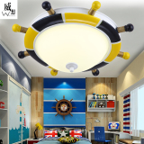 新款 船舵吸顶灯地中海儿童房灯美式创意大气LED护眼男孩卧室灯具