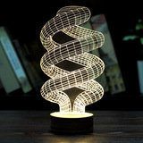 包邮 创意3D台灯立体LED木质小夜灯