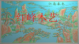 红峰木艺精雕图 灰度图 石雕图 浮雕图 江南春色 风景图 山水图