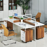 简约4人屏风隔断职员办公桌椅组合四人位办工作桌电脑桌员工卡位