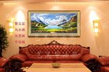 手绘油画欧式风景酒店客厅风景装饰画四只小鹿福禄聚宝盆油画