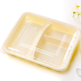 禧宏一次性塑料餐盒带盖便当盒一次性饭盒打包盒三格快餐盒1000套