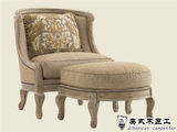 美式乡村实木家具 客厅懒人椅 装饰椅 欧式做旧单人躺椅 田园风格