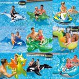包邮INTEX成人坐骑动物造型游泳圈鲸鱼大人水上玩具大海龟坐圈