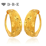 DBE珠宝 黄金耳钉女款新款正品玫瑰花气质简约时尚耳环送妈妈正品