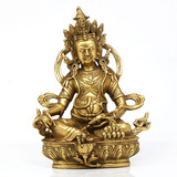 开光财神纯铜尼泊尔黄财神佛像摆件招财藏传佛教密宗供品佛具用品
