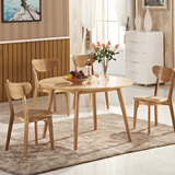 北欧宜家1米圆形型餐桌椅组合实木餐台现代简约日式餐厅圆桌
