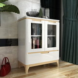 巴比森 北欧榉木电视边柜 现代简约碗厨储物柜斗柜白色烤漆多用柜