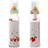 德国原装正品nuk标准口径宝宝防胀气玻璃奶瓶230ml最新款 不含BPA
