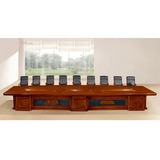 会议台桌洽谈桌长形桌椭圆形桌培训桌高密度板贴实木皮开会办公桌