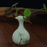 景德镇陶瓷器花瓶 花插手绘小花瓶器家居时尚创意摆件设装饰包邮