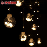 港恒圣诞灯饰 3.8米 透明球LED彩灯 酒店商场玻璃橱窗帘灯串600g
