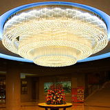 现代酒店工程灯别墅客厅灯吊灯钛金不锈钢水晶灯圆1.2 1.5 1.8米