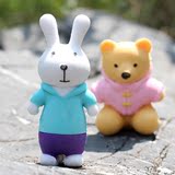 可爱穿衣服小熊米菲兔橡皮擦 一盒4个装韩国卡通创意儿童文具礼品