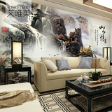 中式无缝墙布 壁纸墙纸大型壁画客厅沙发电视背景墙山水风景2113