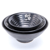 三分陶瓷樱花喇叭碗大碗汤碗面碗螺纹碗日式韩式拉面碗餐具批发