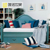 唯诺世家 美式全实木沙发床推拉多功能单双人1.8米家具